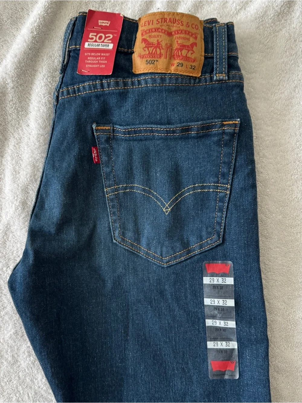 Levi's 502 Deep Blue Straight-Leg Jeans 29x32